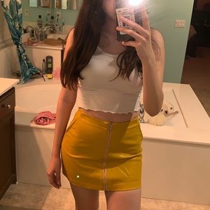 Yellow latex skirt from Fashion Nova